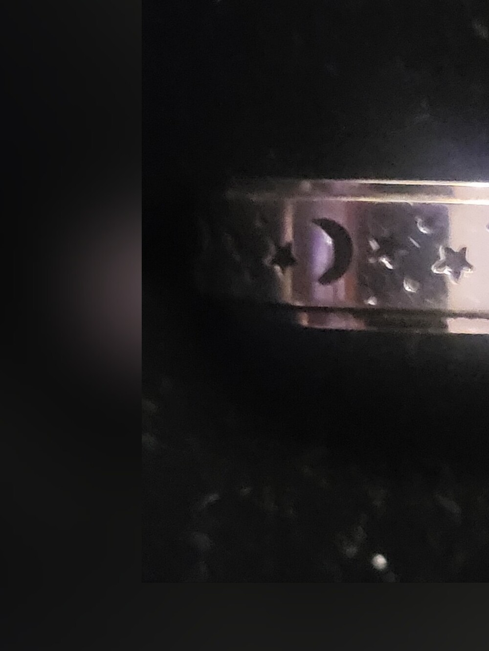 Celestial Moon & Star Sterling Silver Fidget Spinner Ring